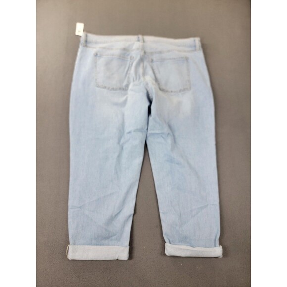 Old Navy Jeans Womens 20 Short Light Wash Mid-Rise Wow Boyfriend Stretch Cuffed - Picture 12 of 13